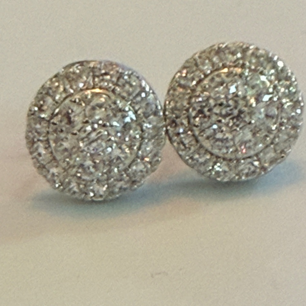 Elegant Silver Stud Moissanite Earrings